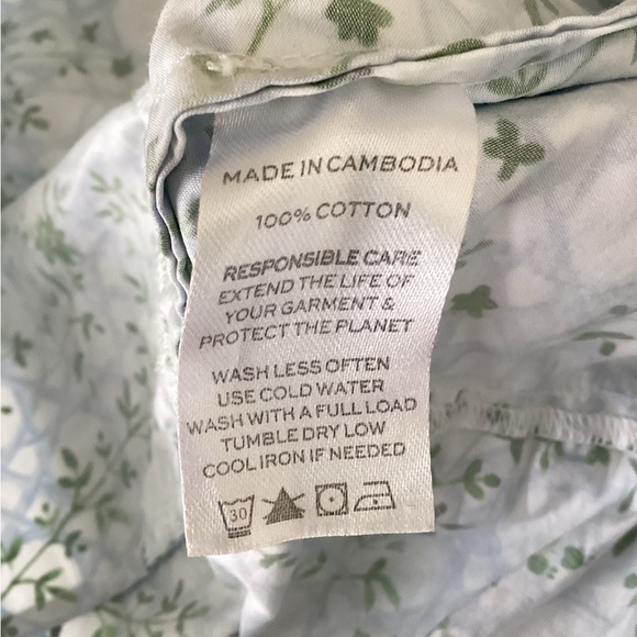 Hill House Home The Ellie Nap Dress Blue Basketweave Vine Size XS - Picture 10 of 14